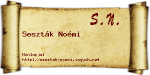 Seszták Noémi névjegykártya
